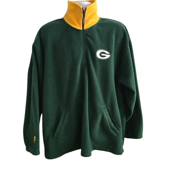 Starter Green Bay Packers Fleece Pullover Mens 1/4 Zip Large NFL Football Jacket - Picture 1 of 16